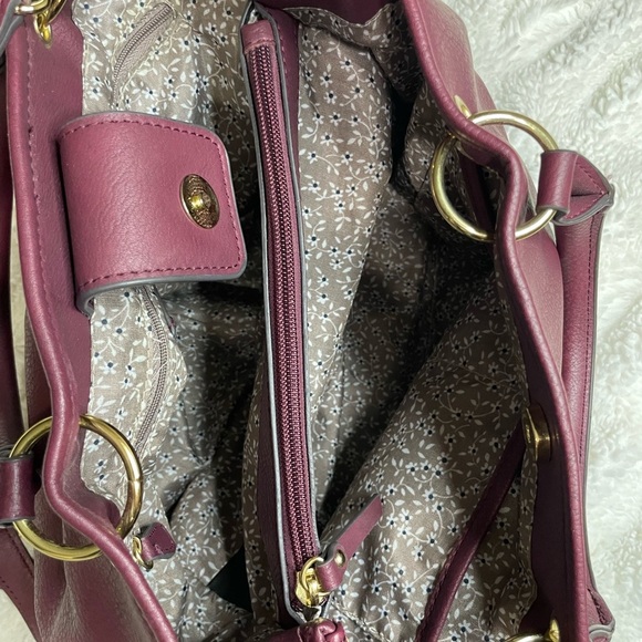 Nanette Lepore Burgundy Leather Tote Bag - Picture 13 of 13